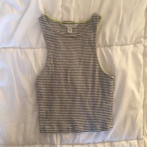 American Eagle striped halter crop top